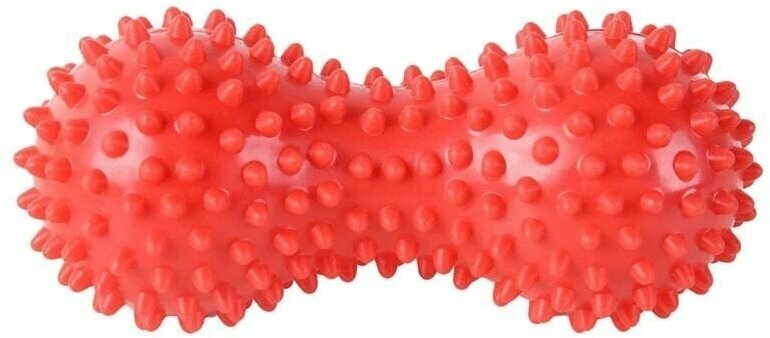 Мяч двойной массажный с шипами жесткий 15,5х6,5 см - Красный