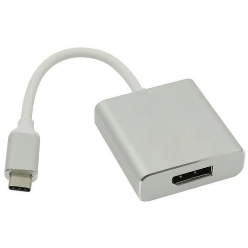 Переходник/адаптер VCOM USB Type-C - DisplayPort (CU422M), 0.15 м, белый переходник адаптер vcom type c displayport cu480m 0 15 м серебристый