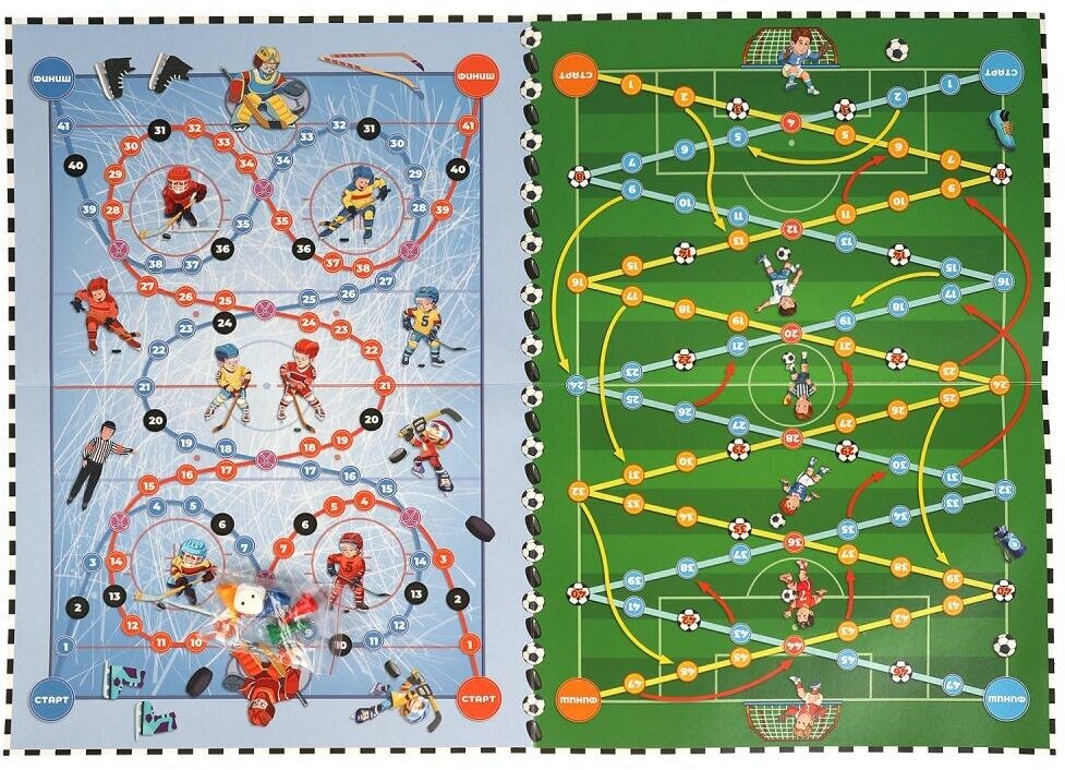 Настольная игра-ходилка Умные игры Футбол, Хоккей, 2 игровых поля (4680107907516)
