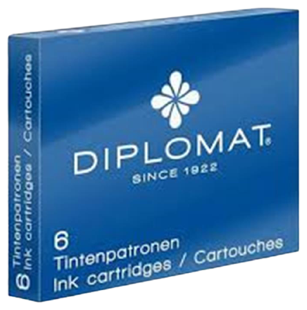 Картридж для перьевой ручки DIPLOMAT D10275204/D10275212, 40 мм, 0.33 мл синий 6 шт.