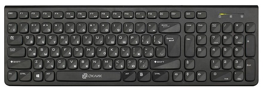 Клавиатура беспроводная для офиса, для компьютера, тонкая клавиатура черная оклик