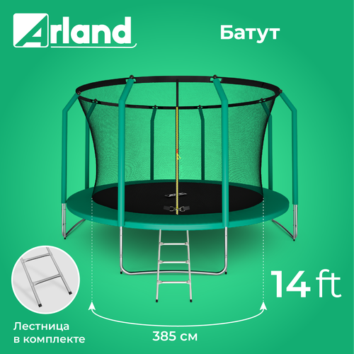 фото Каркасный батут arland 14ft inside premium 427х427х20 см , темно-зеленый