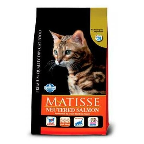 Сухой корм для стерилизованных кошек и кастрированных котов Farmina Matisse, с лососем, 10 кг