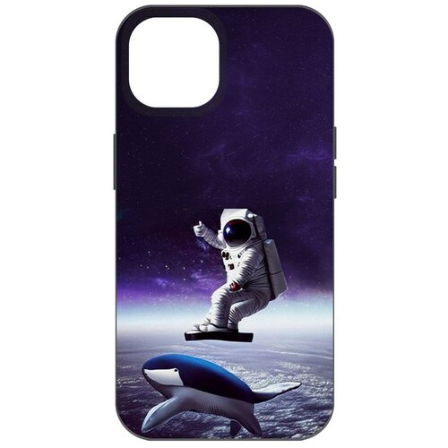 Чехол-накладка Krutoff Soft Case Спейсбордер для iPhone 14 черный
