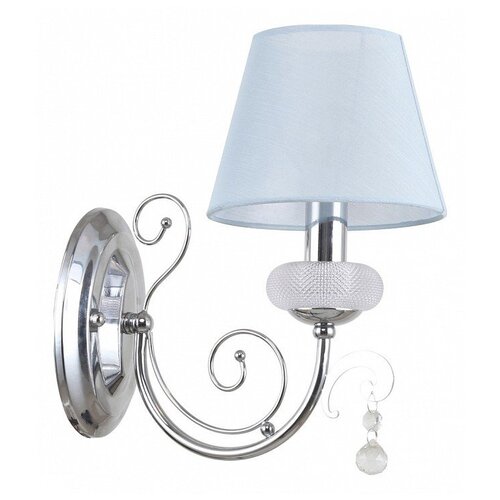 фото Бра f-promo, 1х40w, хром, размеры (мм)-160x280x255, плафон - голубой, неокрашенный