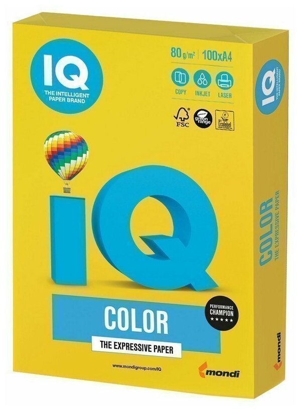 IQ Color A4 80 г/м², 100 л, горчичный IG50