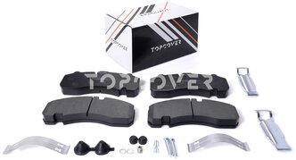 Дисковые тормозные колодки передние TopCover T0298-8005 для Scania, Iveco, Mercedes-Benz, DAF, MAN (4 шт.)