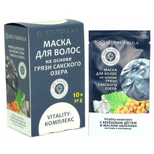 Дом Природы Маска для волос на основе грязи Сакского озера Vitality-комплекс, 300 мл, 10 шт., пакет дом природы маска для волос на основе грязи сакского озера регенерирующий комплекс 10 мл 10 шт пакет