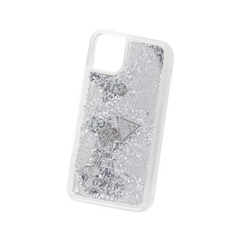 фото Панель-накладка guess liquid glitter hard silver для apple iphone 11 pro max