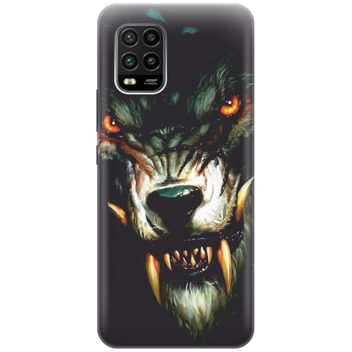 фото Cиликоновый чехол на xiaomi mi 10 lite / сяоми ми 10 лайт с принтом "злой оборотень" gosso