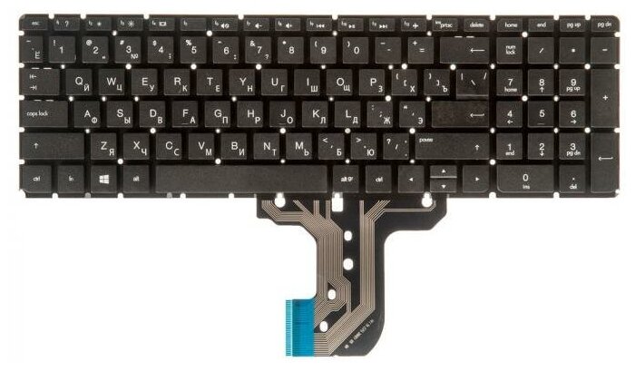 Клавиатура для ноутбука HP Pavilion 15-AC (15-ac, 15-af, 250 G4, 255 G4) черная/без рамки, Гор. Enter