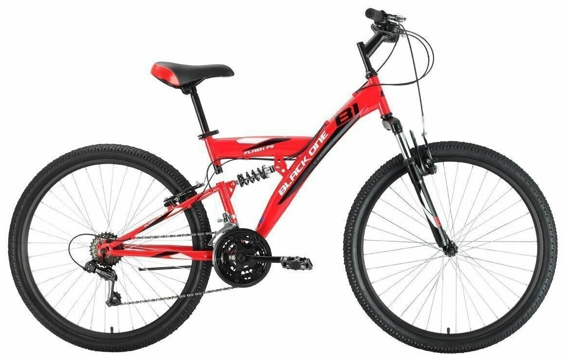 Велосипед Black One Flash FS 26 (2022) 16" красный/черный/белый