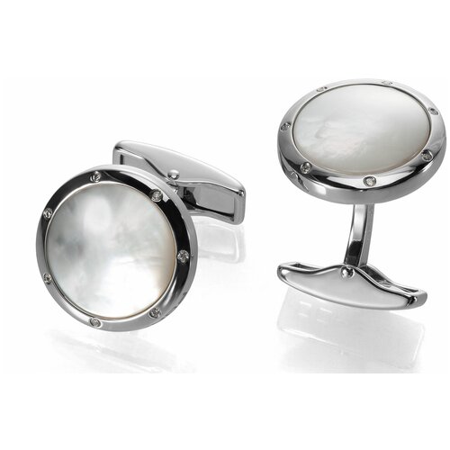 Запонки PORSCHE DESIGN Stone Sterling Silver Pearl Diamonds, PD 4046901050139.