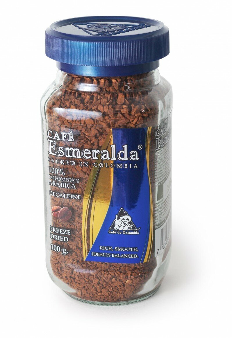 Кофе растворимый Cafe Esmeralda без кофеина в стеклянной банке 100 гр.