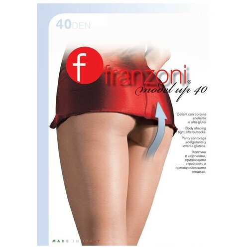 фото Колготки franzoni model up, 40 den, с ластовицей, утягивающие, размер 2, черный