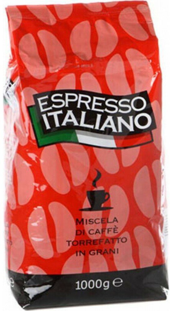 Кофе в зернах Zicaffe Espresso Italiano, 80% арабика 20% робуста, пакет с клапаном 1 кг