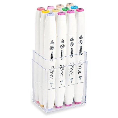 touch набор маркеров touch brush 6 цветов пастельные тона 1200616 Touch Набор маркеров Brush пастельные тона (1211216), разноцветные, 12 шт.