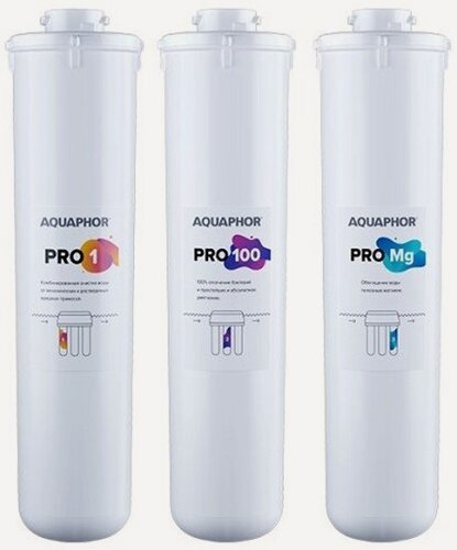 Изображение товара Комплект сменных картриджей Аквафор осмо Pro100 (Pro1– Pro100 – ProMg)