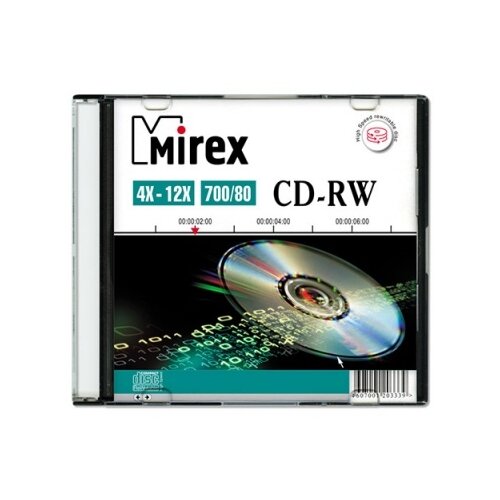 Диски Mirex CD-RW Slim Case (1 шт.) 700Мб 4х-12x (UL121002A8S)