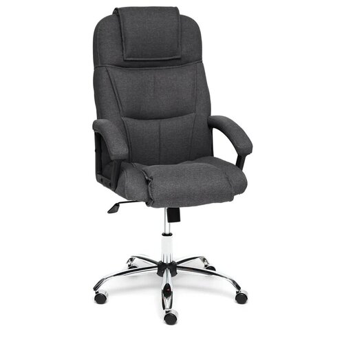 фото Компьютерное кресло tetchair бергамо (крестовина хром, обивка ткань) для руководителя, обивка: текстиль, цвет: серый