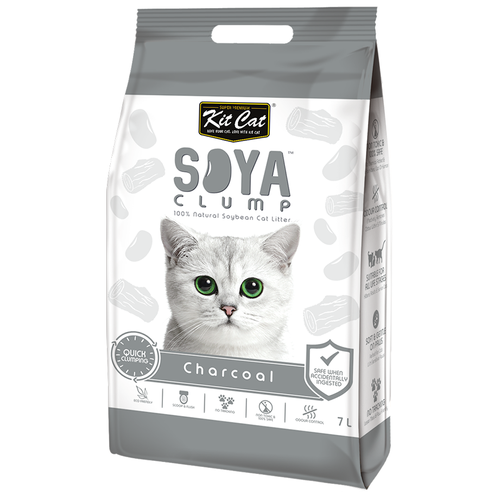 Kit Cat SoyaClump Soybean Litter Charcoal соевый биоразлагаемый комкующийся наполнитель с активированным углем - 7 л