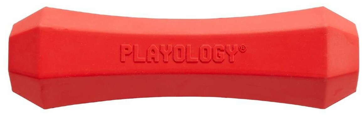 Игрушка Playology хрустящая жевательная палочка SQUEAKY CHEW STICK с ароматом говядины, средняя, красный - фотография № 13