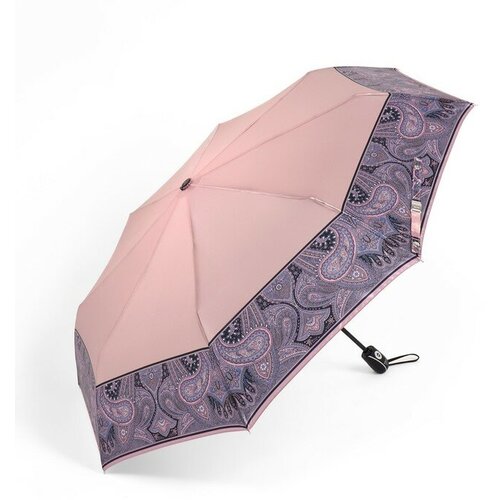 Зонт автоматический «Принт», сатин, 3 сложения, 8 спиц, R = 51 см, цвет розовый