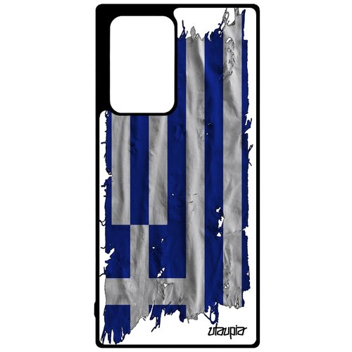 фото Чехол на мобильный galaxy note 20 ultra, "флаг греции на ткани" страна патриот utaupia