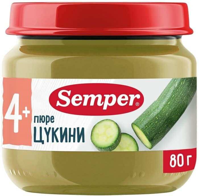 Пюре Semper Цукини (с 4 месяцев), 80 г