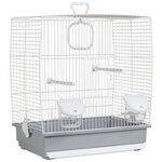 Клетка для мелких птиц Voltrega 641, белый/серый, 39*25,5*45 см - изображение