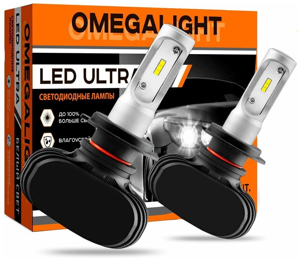 Лампа светодиодная Omegalight LED Ultra Лампа светодиодная H3 12V 25W PK22s 2 шт.