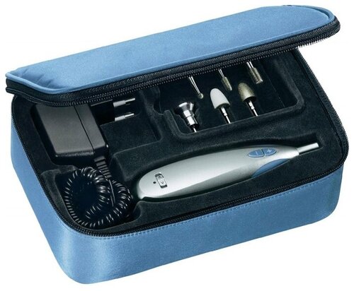 Аппарат для маникюра и педикюра Sanitas SMA50, 6100 об/мин, серебристый/голубой