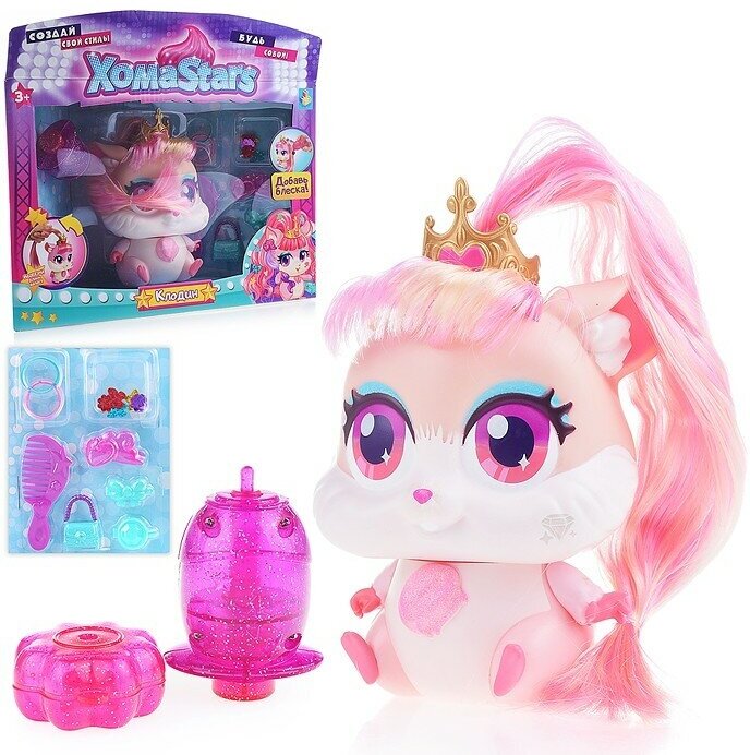 1TOY Игровой набор стильные питомцы хомячок Клодин с "растущими" волосами - фото №9