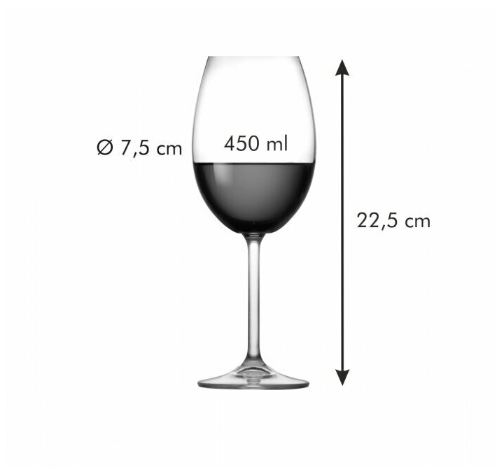 Бокал для вина фужер винный хрусталь Tescoma CHARLIE 450 мл