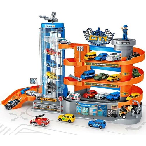 Игровой набор для мальчиков Parking Garage City со спиральным лифтом , YDX51