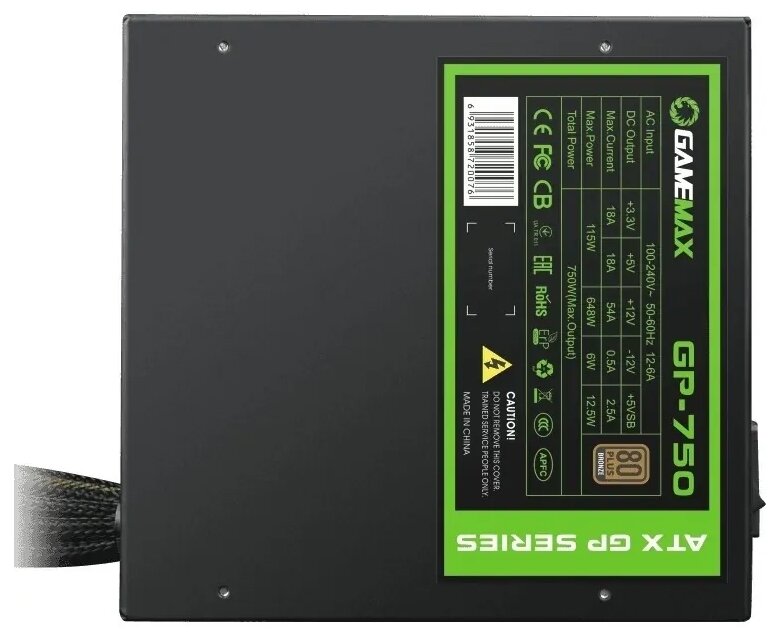Блок питания GameMax GP-750 750W черный BOX - фото №3