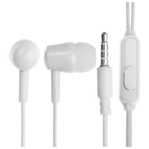 Наушники внутриканальные Exployd EX-HP-1124, микрофон, регулятор громкости, кабель 1.2м, цвет: белый наушники внутриканальные hoco m1 микрофон кнопка ответа регулятор громкости кабель 1 2м цвет белый