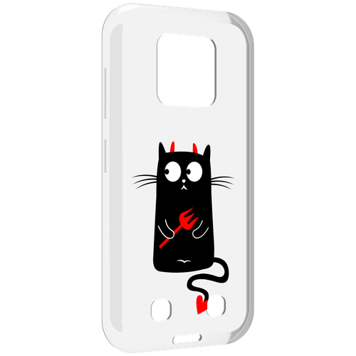 Чехол MyPads Кот демон для Oukitel WP18 задняя-панель-накладка-бампер чехол mypads важный кот для oukitel wp18 задняя панель накладка бампер