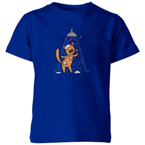 Футболка Us Basic, размер 10, синий мужская футболка кот поет в душе подарок для водолея s желтый