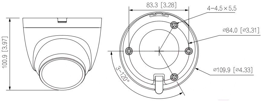 Видеокамера Dahua DH-IPC-HDW2249TP-S-IL-0280B уличная купольная IP-видеокамера 2Мп 1/2.7” CMOS объектив 2.8мм - фото №2