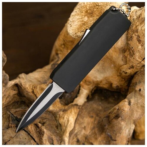 фронтальный нож шип черный Нож складной Мастер Клинок автоматический Шип сталь-420, рукоять-резина, 14 см (MA012-3)