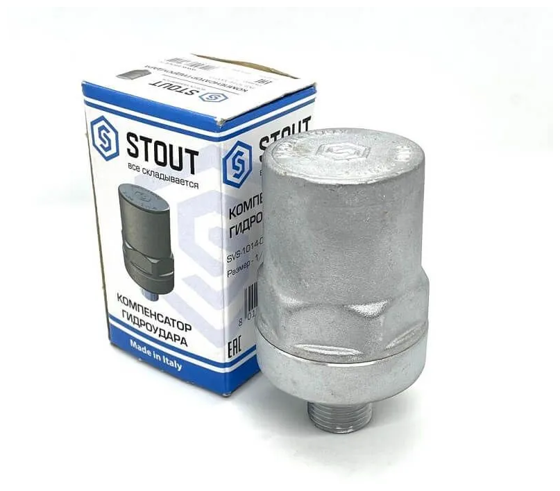 Компенсатор гидроудара нар. р 1/2" покрытие - хром STOUT SVS-1014-000015