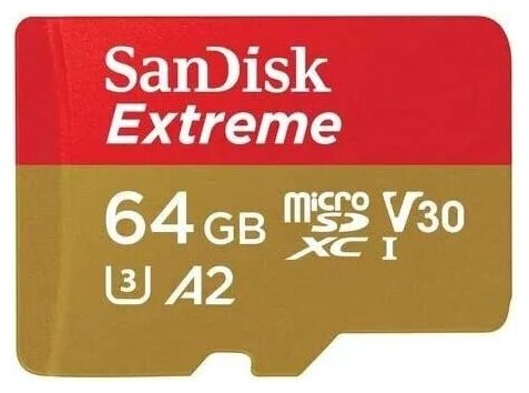 Карта памяти SanDisk Extreme microSDXC 64GB UHS-I A2 U3 R160/W60MB/s (SDSQXA2-064G-GN6MN)