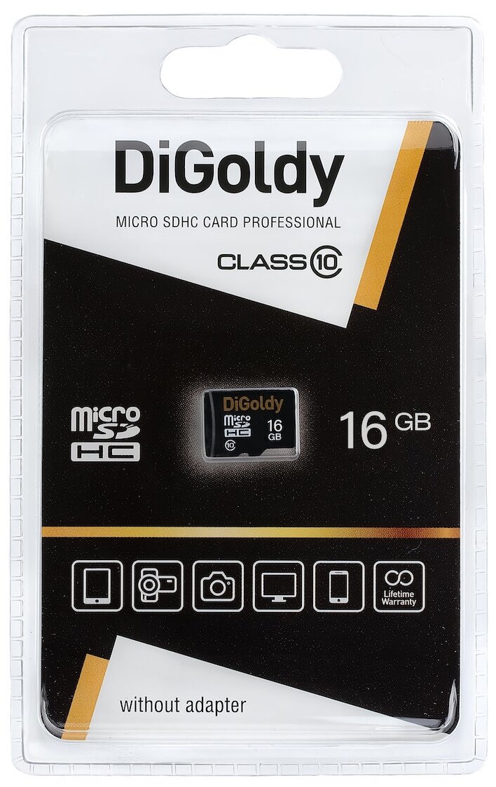 Карта памяти DIGOLDY 16GB microSDHC Class10 без адаптера SD