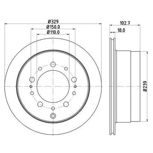 фото Тормозной диск nisshinbo nd1042k для lexus lx; toyota land cruiser