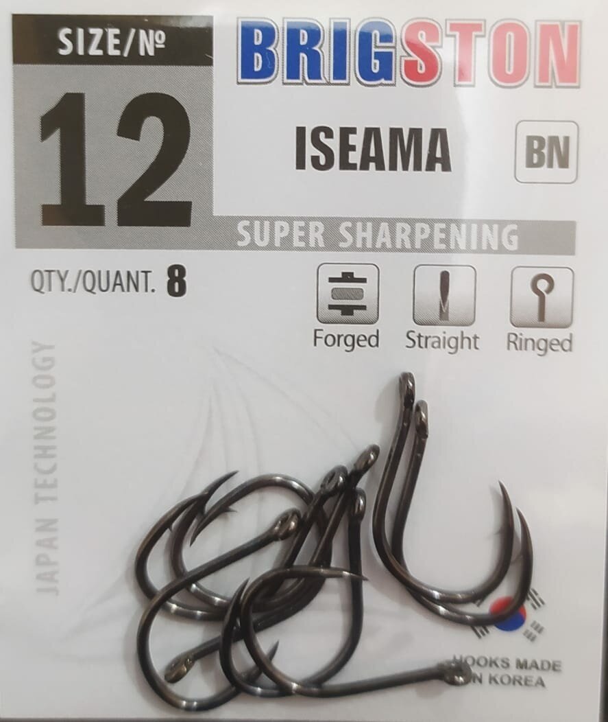 Рыболовные крючки Brigston Iseama (BN) №12 упаковка 8 штук