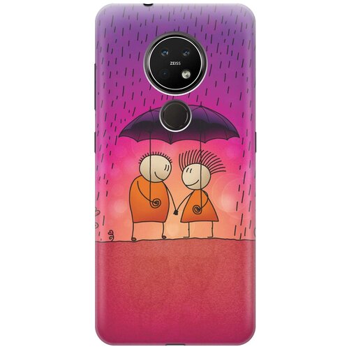 фото Re:paчехол - накладка artcolor для nokia 6.2 / 7.2 с принтом "парочка под дождем"