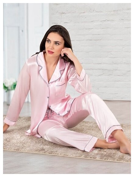 Пижама Vienetta, брюки, размер 44, розовый