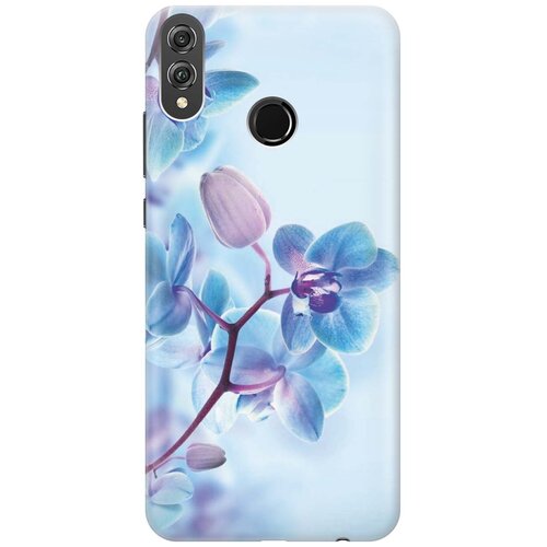 фото Gosso ультратонкий силиконовый чехол-накладка для honor 8x с принтом "синий цветок на синем"