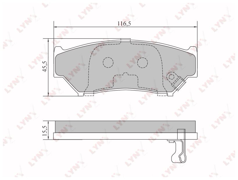 Колодки тормозные дисковые перед LYNXauto BD-7305